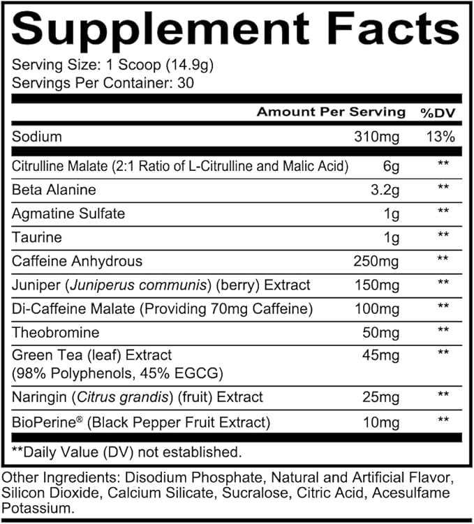 REDCON1 Total War Preworkout - Contains 320mg of Caffeine from Green Tea, Juniper & Beta Alanine - Pre Work Out with Amino Acids to Increase Pump, Energy + Endurance (Sour Gummy Bear, 30 Servings)